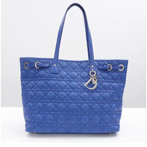 Christian Dior Panarea Tote – Blue Cannage Quilted Coated Canvas (Medium) - Picture 1 of 12